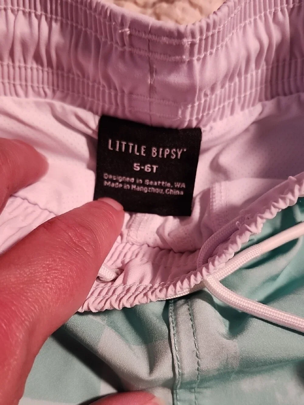 Little Bipsy Mint Checkerboard Swim Shorts